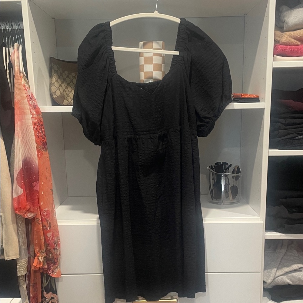 Old Navy Black Puff Sleeve Mini Dress
